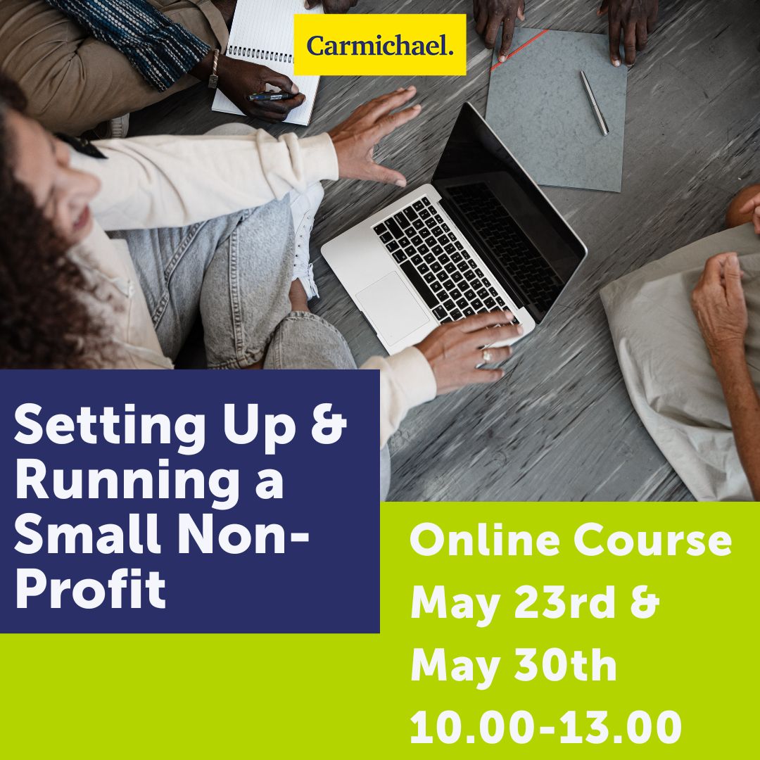 ❓Are you involved in setting up a small nonprofit? 🧑‍💻This practical #online course is delivered over two sessions and provides the tools needed to set up and run small #Nonprofits. Find out more and sign up 👇 carmichaelireland.ie/courses/settin…