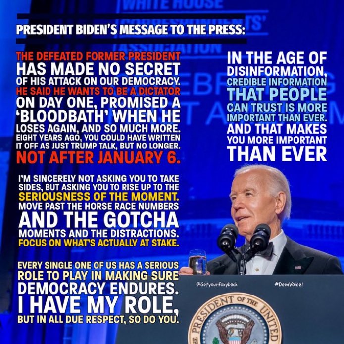 📷
President Biden's Message to the Press: In the age of disinformation, ceredible information is more important than ever.
#DemVoice1