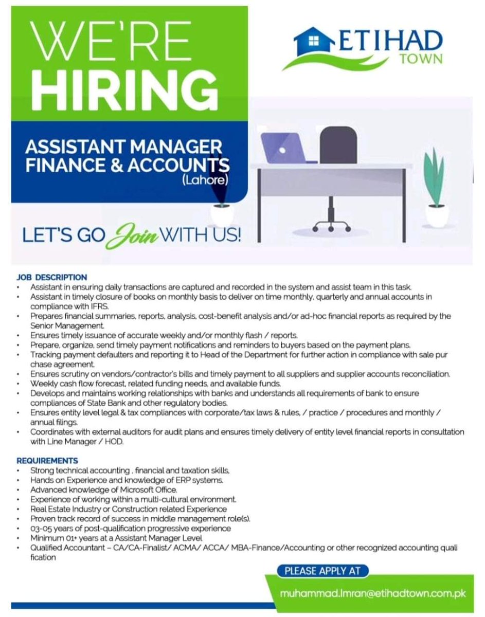 Job Alert

Position - Assistant Manager Finance & Accounts 

#jobhunt #jobsearch #jobalert #jobvacancy #jobseekers #jobposting #jobsearching #recruiting #recruitmentagency #recruitment #recruiter #recruitmentjobs #recruitingnow