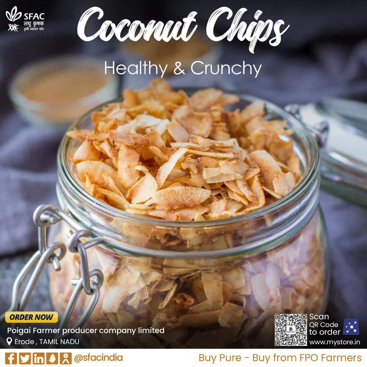 Coconut Chips

These pure coconut 🥥chips provide a healthy crunch, making it a perfect snack for any time, anywhere. Enjoy the savory flavour of coconut in each bite.

Buy from FPO farmers at👇

mystore.in/en/product/6b0…

😋

#VocalForLocal #healthyeating #healthyhabits #healthy