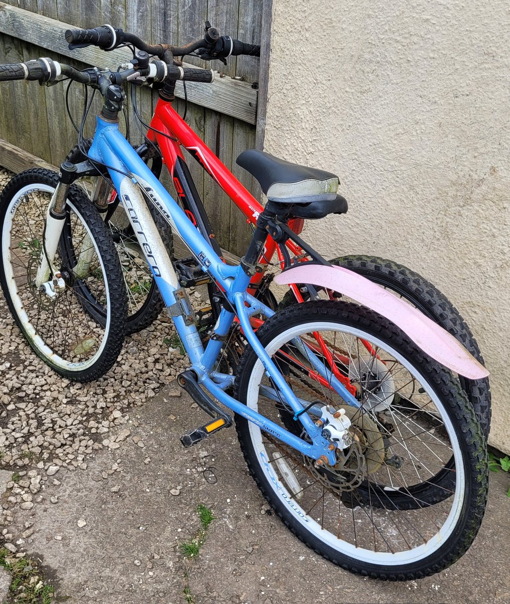 Thank you to @NicVig for spotting these two bikes being put out for scrap and saving them.
A bit of TLC will soon sort them out and give them a second life!

#freebikes4kids #community #cycling #bmx #mtb #charity
#giving #KindnessMatters 
#MentalHealthMatters 
#newport #recycle