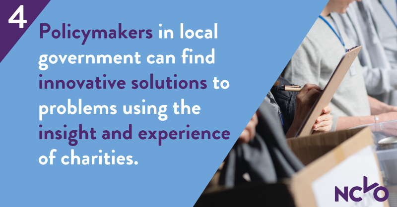 NCVO's tweet photo. Charities can work with local government to deliver change and encourage more people to volunteer locally.

So it’s vital everyone can vote in Thursday’s elections.

❗ Spread the word about bringing photo ID to vote at a polling station.

Learn more: https://t.co/nHd4nw7yWU