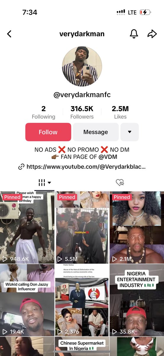 TikTok will do fast Wizkid fc this verydarkman TikTok report hard