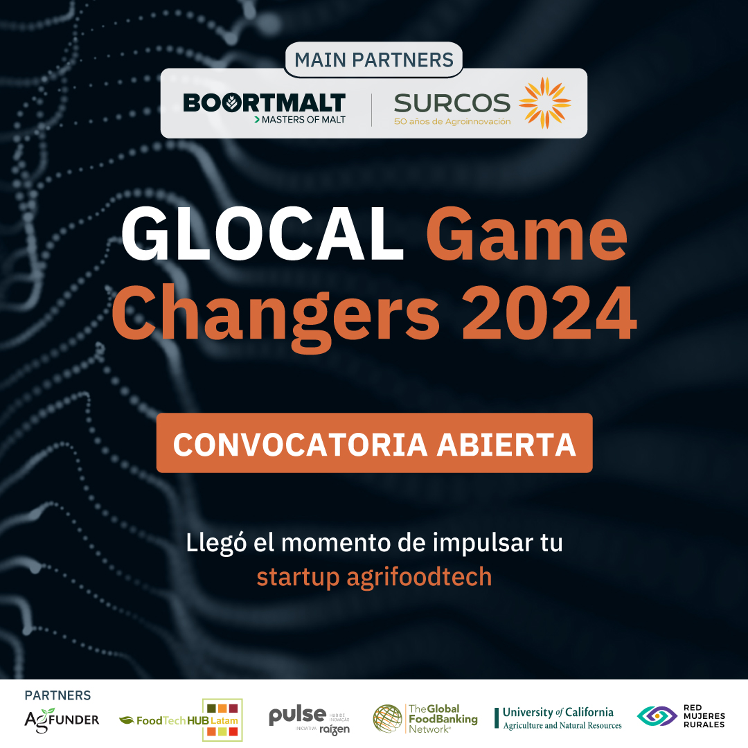 Lanzamos oficialmente el GLOCAL Game Changers 2024 🚀

¿Tenes una idea innovadora para transformar la agricultura y la alimentación?
Buscamos las mejores startups agrifoodtech y climatech que quieran escalar y posicionarse en el mercado

👉 Inscribite hoy: bit.ly/GGC-24