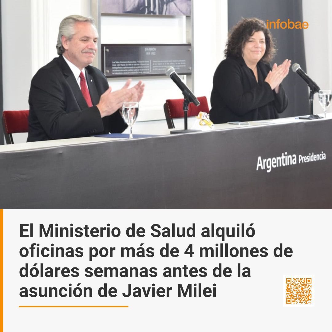 No es joda que donde pisas, APARECE UN CURRO.

USD 4.000.000 EN ALQUILER DE OFICINA POR PARTE DEL MINISTERIO DE SALID...

Recordemos que durante la segunda mirad de 2023, faltaban INSUMOS en muchísimos hospitales.

Que CÍNICOS y DEGENERADOS son los kirchneristas.