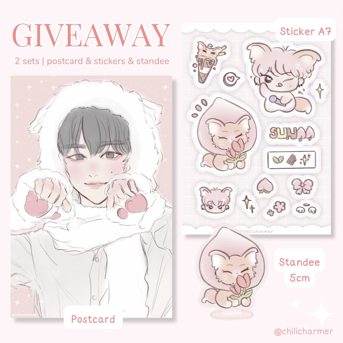 ✩‧₊˚ 𝐆𝐢𝐯𝐞𝐚𝐰𝐚𝐲 𝐒𝐮𝐧𝐨𝐨’𝐬 𝐁𝐢𝐫𝐭𝐡𝐝𝐚𝐲 *･῾ ᵎ 

only 2 set included ;
🎀 1 postcard
💗 1 sticker a7
🌷 1 acrylic standee 5 cm

gg form ; sat 22 june 2024 (20.00)

#HappySunooDay