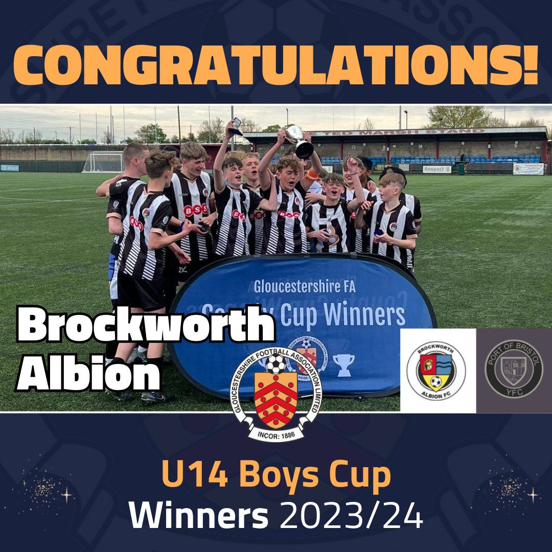 🏆 Brockworth Albion 1-1  Port of Bristol Purple
(3-2 on penalties)

A shootout win was enough to see @BrockAlbion emerge victorious in the U14 Boys Cup - well done all!  ‍🔥

#GlosFA