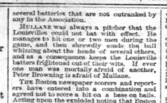 OTD in 1887 the @courierjournal claimed I was afraid of Tony Mullane. I was never afraid of that miserable bastard. I was never afraid of anyone. #MLB  #BaseballHistory @KYhistorypod