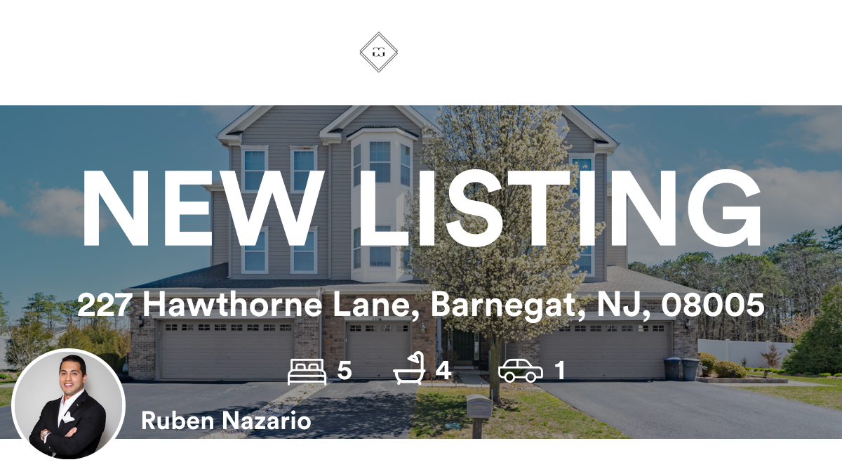 🛌 5 🛀 4 🚘 1
📍 227 Hawthorne Lane, Barnegat, NJ, 08005

My latest listing on RateMyAgent.
 1431542
rma.reviews/xIRO5upA13Rf

...
#ratemyagent #realestate