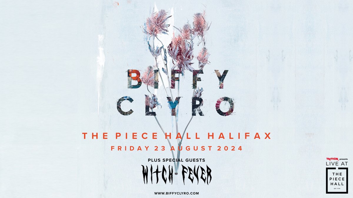 Here it is... the final headline show to be announced for 2024's @TKMaxx_UK presents Live at @ThePieceHall is @BiffyClyro🤘🏻They will be joined on Friday 23rd August by special guests @WITCHFEVER Tickets on sale Friday at 10am, set your alarms 📷 ThePieceHall.co.uk