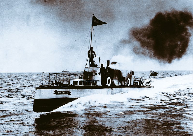 Turbinia was the 1st steam turbine-powered steamship. 

Built as an experimental vessel in 1894, it was the fastest ship in the world at that time,