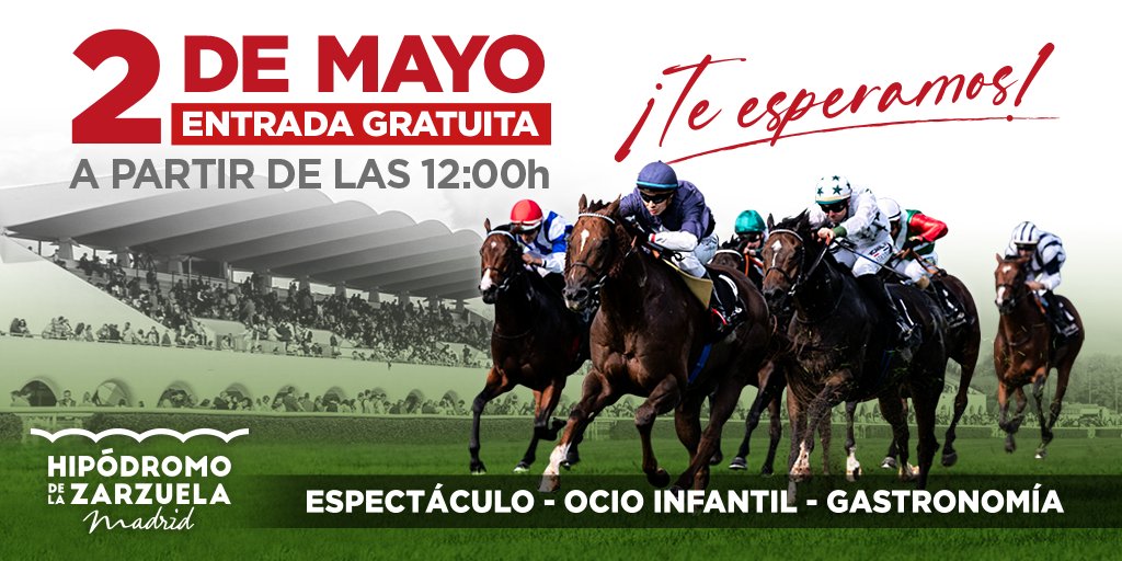 RECORDAD‼️ JUEVES 2 DE MAYO, ENTRADA GRATUITA. Os esperamos a partir de las 12 h., la primera carrera se disputará a las 12:30 h.