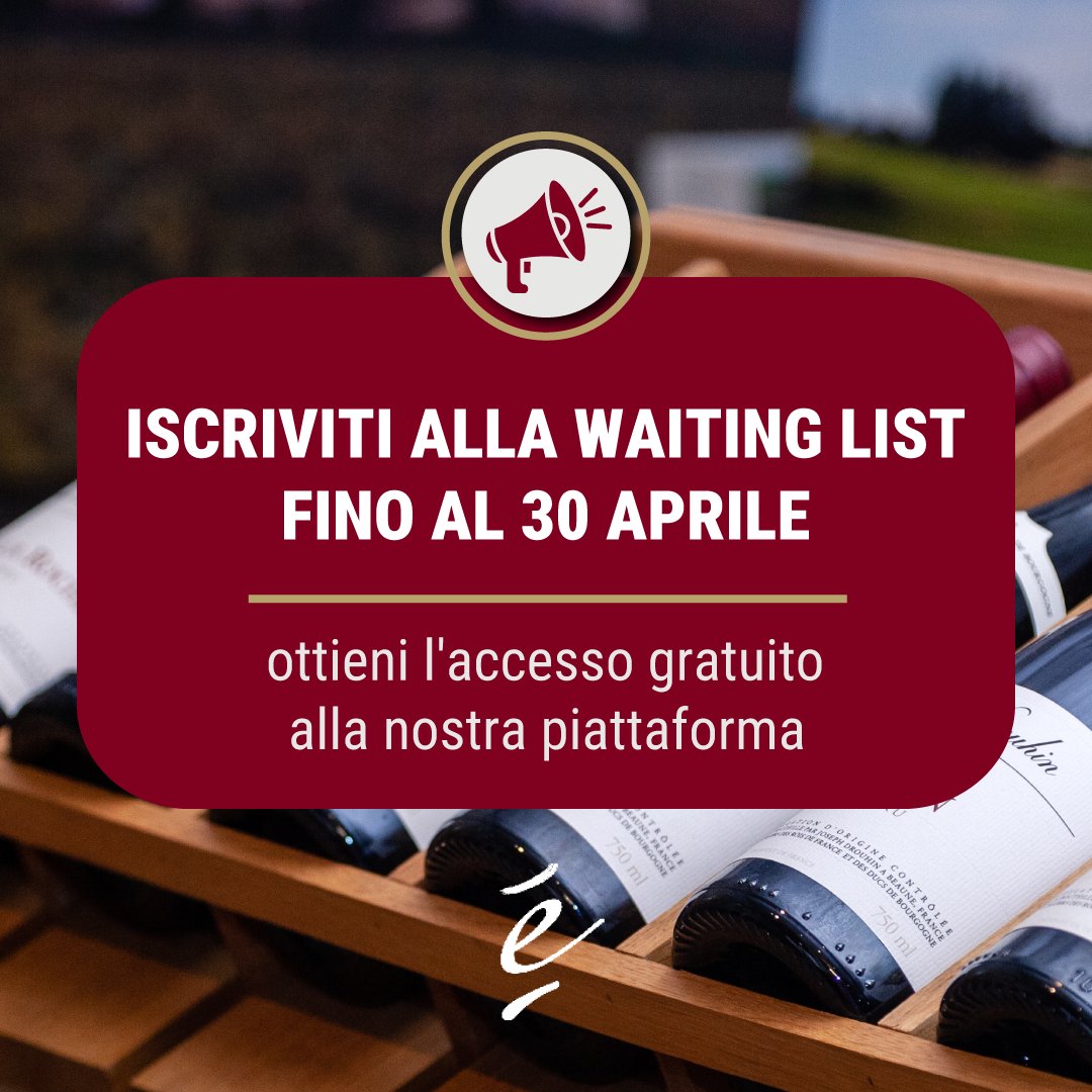 🍷Are you a professional in #Horeca or a wine distributor? Sign up to our Waiting List till April 30 and get FREE access to our platform and benefit from an exclusive 15% discount on your purchases: theglasselite.info/waiting-list-p…

#TheGlassElite #finewine #winenews #italianwine