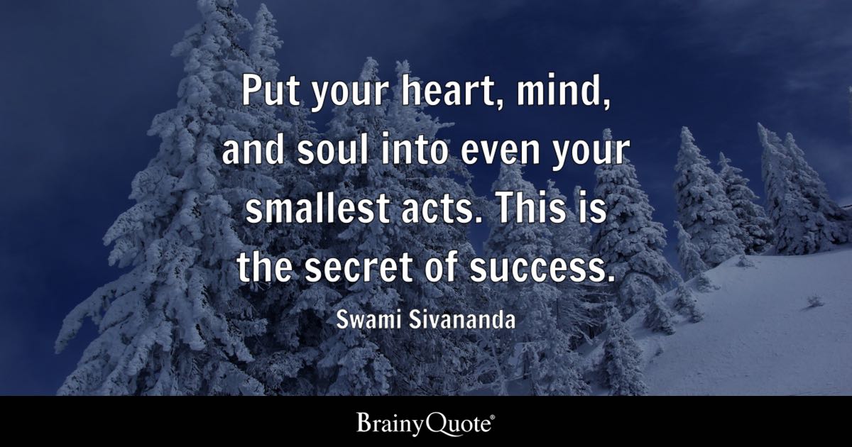 Do you believe that success is more about the mindset and approach you bring to tasks rather than the tasks themselves? 🧐 

#SecretOfSuccess
#HeartMindSoul
#WholeheartedLiving
#MotivationalMonday