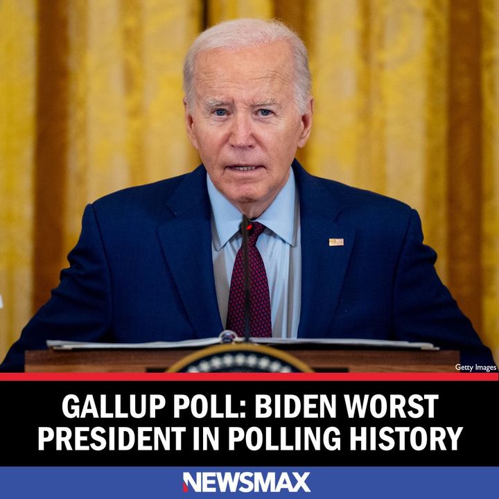 President Biden rates as the least popular president in the 70-year history of the data, according to the latest Gallup Poll results released. MORE: bit.ly/4bc6OTc