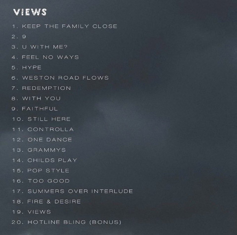 What’s your favorite song off Views?