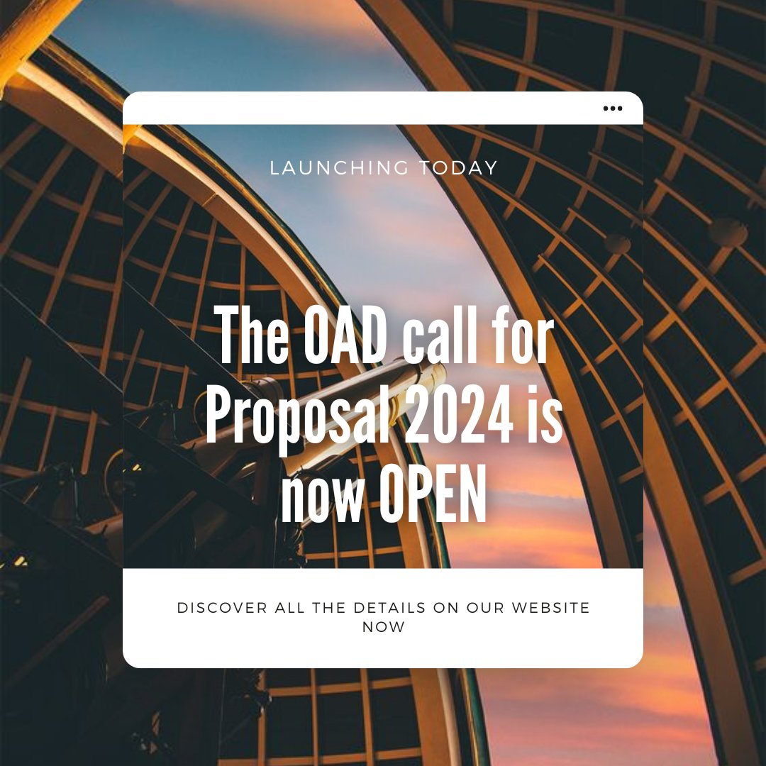 🌌✨ Official Announcement: OAD Call for Proposals 2024 ✨🌌 We cordially invite the submission of innovative proposals to the OAD Call for Proposals 2024, aimed at sustainable solutions. For details and submission guidelines, visit: astro4dev.org/cfp/