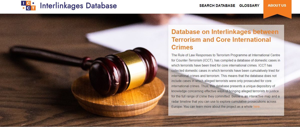 Have you heard of the #Interlinkages Database? ICCT developed an interactive database containing cases from European countries where alleged terrorists were prosecuted cumulatively for core international crimes and terrorism. Access the database ➡️ buff.ly/4aMgHY7