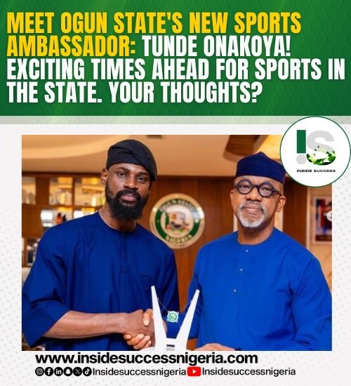 Congratulations to Tunde Onakoya, Ogun State's New Sports Ambassador! 🏅🎉 What impact do you think he'll have on sports development in the state? Share your thoughts! 💬⚽ #OgunState #SportsAmbassador #TundeOnakoya

Click the Link in Bio to read full Article ☝️