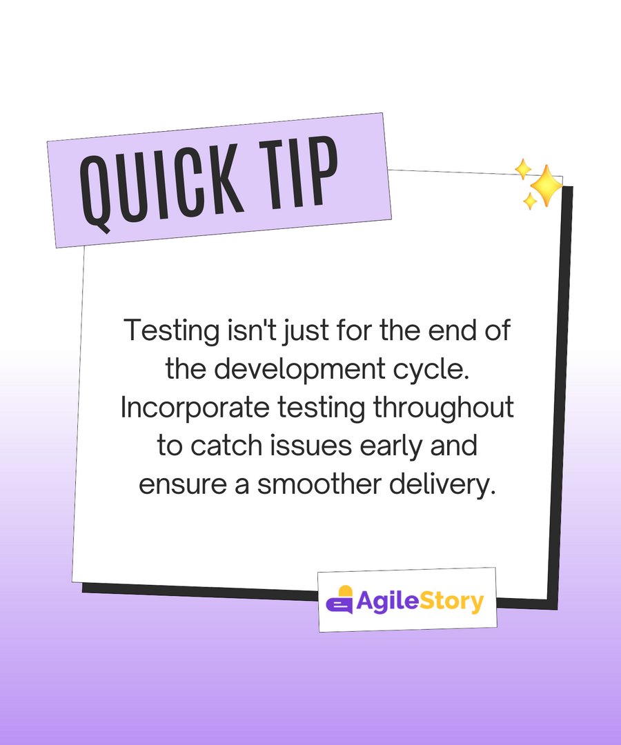 Test early, test often. Catch bugs, unleash success! 🐛

#UserStory #QualityAssurance #TestingMatters