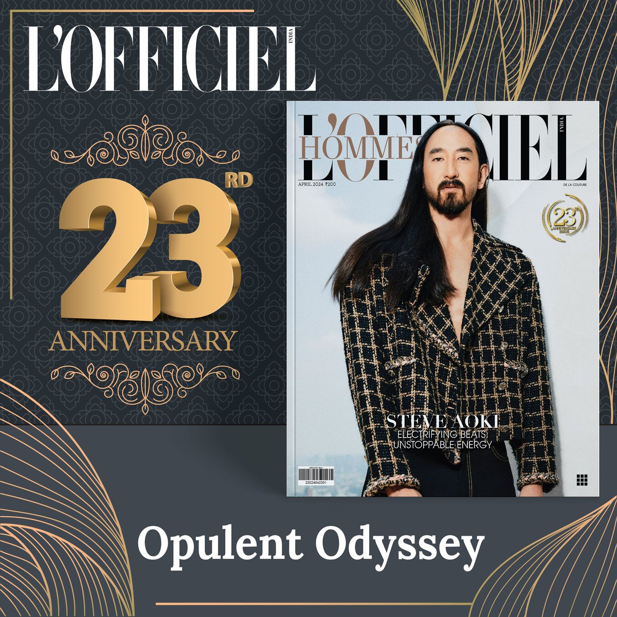 Ladies and gentlemen, prepare to dazzle! As we raise our crystal flutes and step into the glamorous realm of our 23rd year, L’Officiel invites you to a sparkling soirée like no other. And who graces our Hommes cover? None other than the unstoppable Steve Aoki.