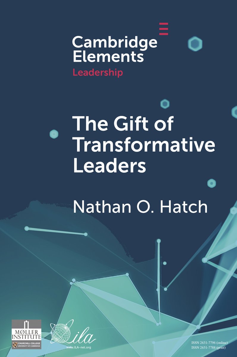 Don’t miss your chance to read new Cambridge Element The Gift of Transformative Leaders by Nathan O. Hatch Free access available until 3 May.
cup.org/3w297t1
#cambridgeelements #management
