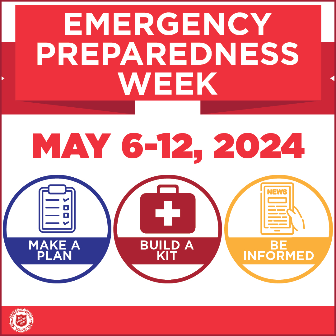 Join us next week for our Emergency Preparedness Week events: In person or online Events Calendar salvationist.ca/emergency-disa…. #TSAEPWeek2024 #EPWeek2024 #EmergencyDisasterServices