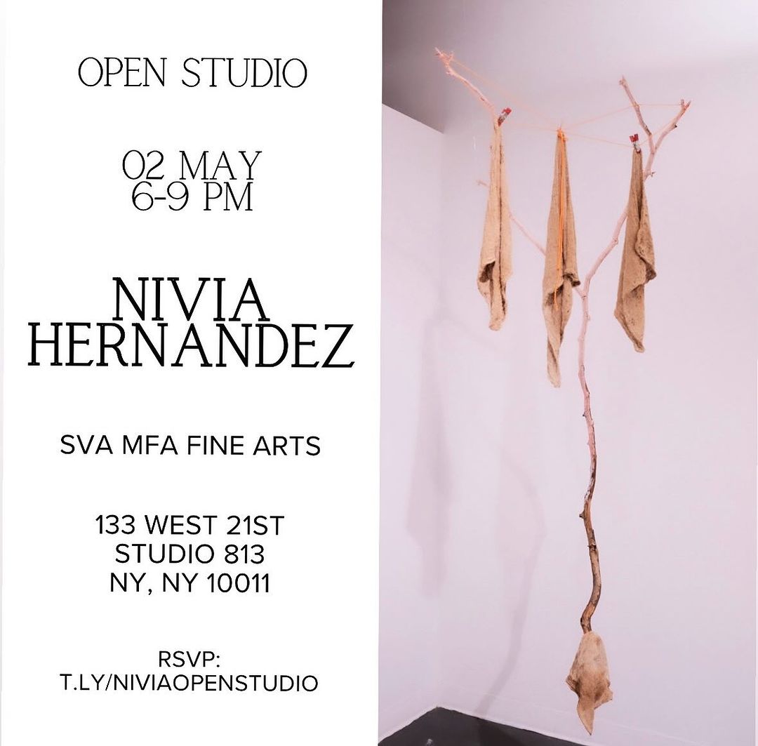 MFA Fine Arts Open Studios is Thursday! Featuring work by Nivia Henandez, one of our course advisors at CE as well as the curator of the ContinuEd Project Space. Swing by the westside of campus to see her work from 6 - 9 PM. 💗

#openstudios #nycartevents #svawesome