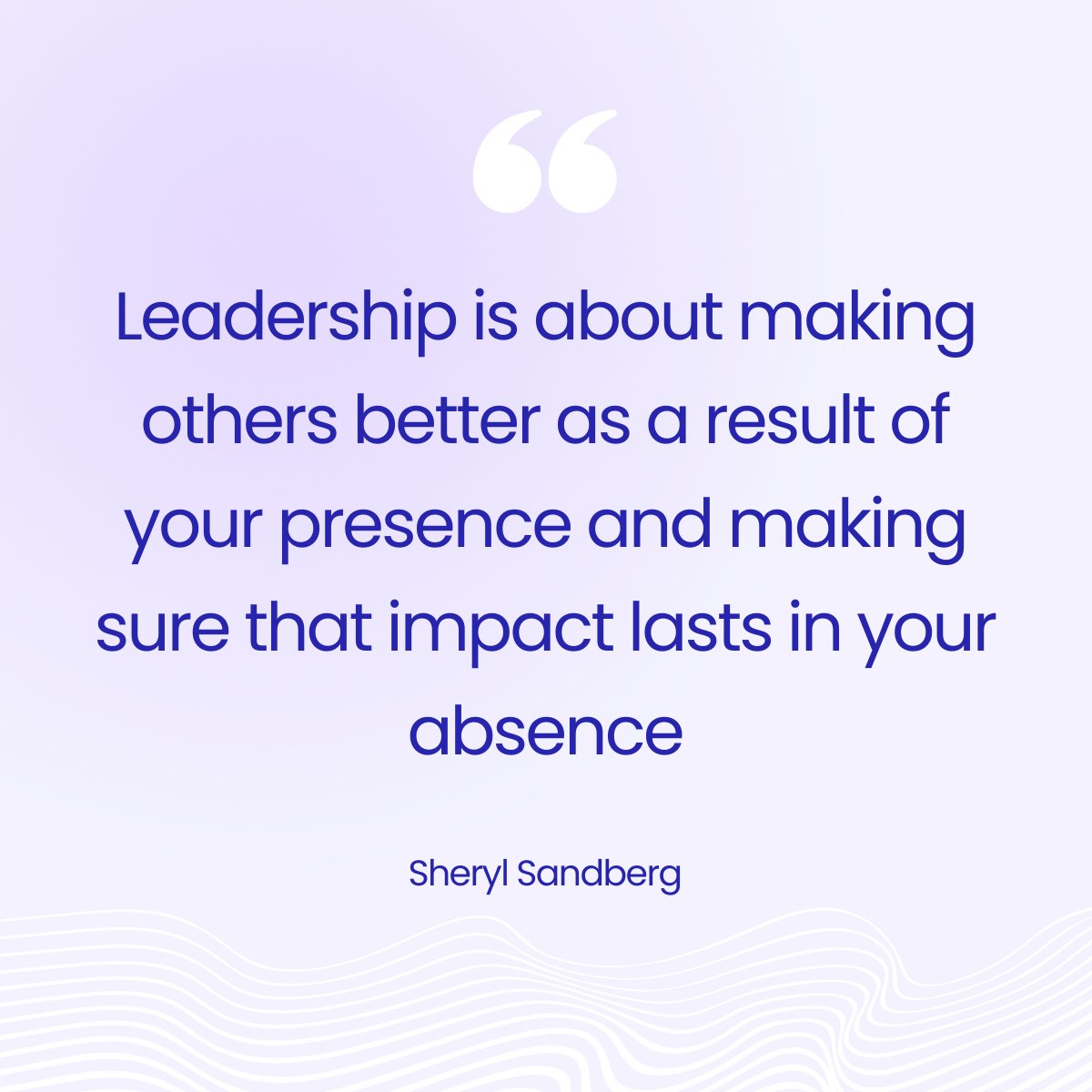 True leaders elevate those around them. Are you building up your team? 🙌

 #Leadership #SherylSandberg #QOTD #Growth