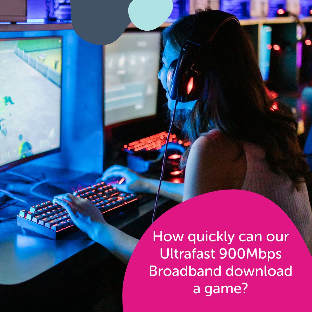 🎮 Get ready to dominate the virtual battlefield like never before with Ultrafast Broadband! 

Goodbye to lag and buffering with speeds up to a whopping 900Mbps; see how quickly you could download a game ow.ly/8b0h50Rp4mM 

#GamingInternet #UltrafastBroadband #FullFibre