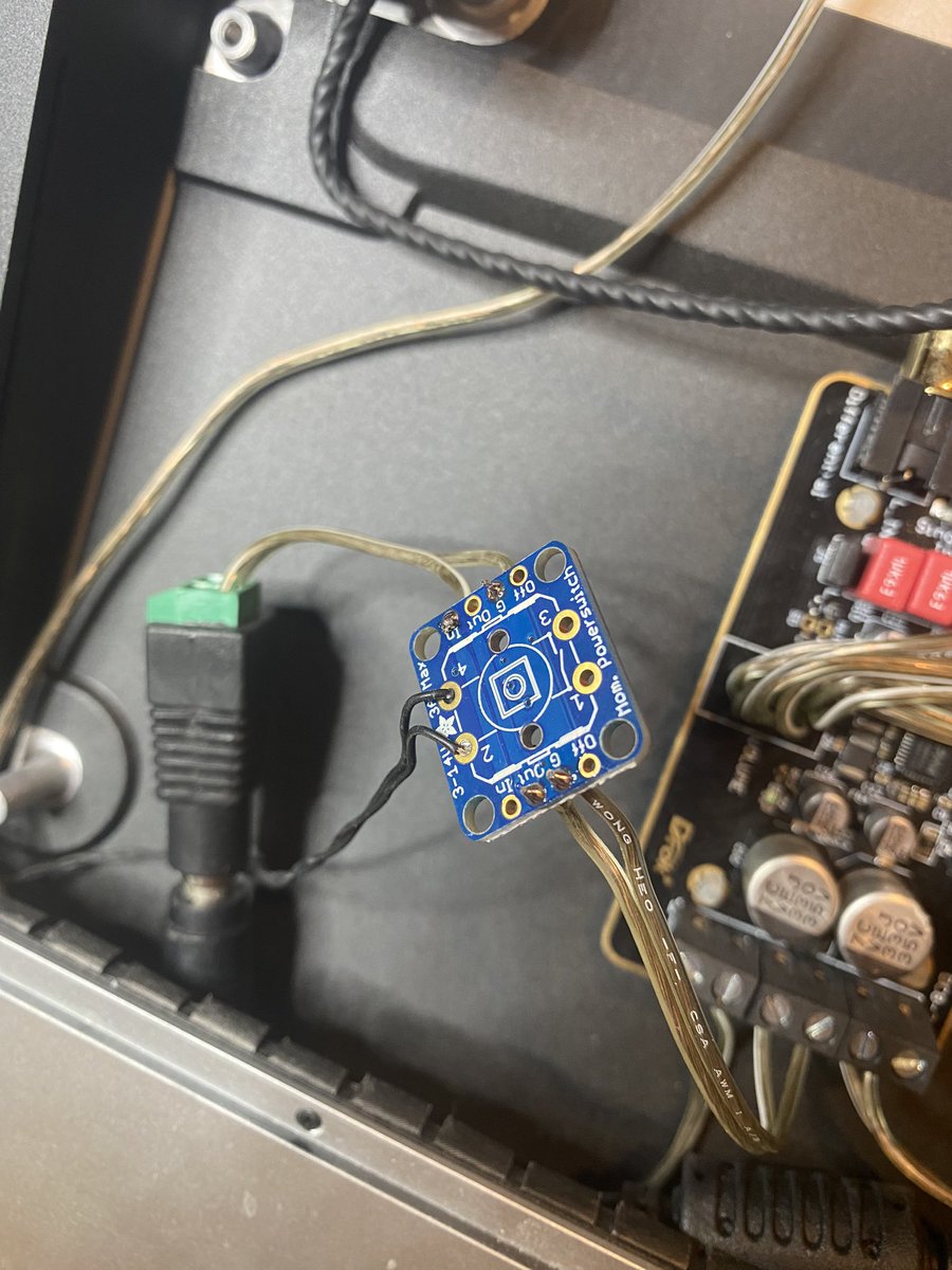 @IsaakJobs Heres a photo of the amp connected to the adafruit power button in case you want to go this route!