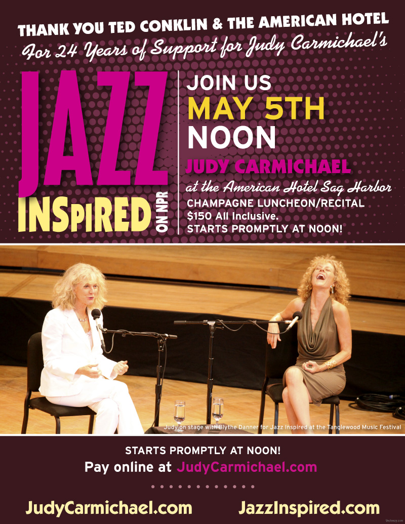 We're celebrating my BIG NEWS:

Starting May 6th Judy Carmichael's Jazz Inspired - Public Radio Show will air Mondays through Fridays on WBGO 88.3 FM in an expanded two-hour format, 6-8am! <a href="/Stridequeen/">Judy Carmichael</a> <a href="/WBGO/">WBGO Jazz 88.3 FM</a> <a href="/nprmusic/">NPR Music</a>