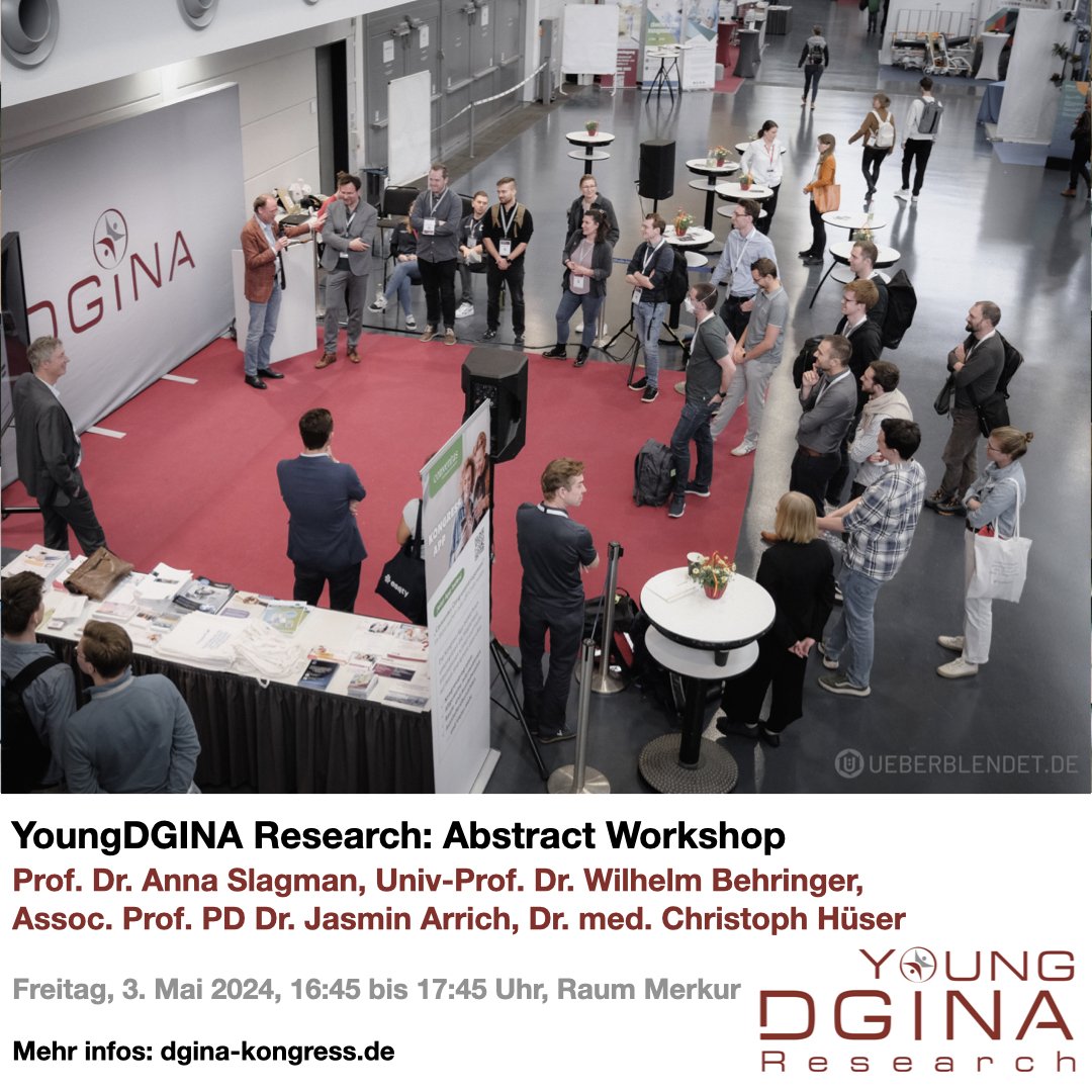 YoungDGINA (@youngdgina) on Twitter photo Ihr schreibt das erste Mal ein Abstract für einen Kongress? Oder ihr seid schon erfahrener im Abstract schreiben und wollt noch besser werden? ✍🏻
YoungDGINA-Research veranstaltet beim #DGINA24 unter Moderation von <a href="/chueser3/">Christoph Hüser</a> (UK Köln) einen entsprechenden Workshop!
(1/2) Ihr schreibt das erste Mal ein Abstract für einen Kongress? Oder ihr seid schon erfahrener im Abstract schreiben und wollt noch besser werden? ✍🏻
YoungDGINA-Research veranstaltet beim #DGINA24 unter Moderation von <a href="/chueser3/">Christoph Hüser</a> (UK Köln) einen entsprechenden Workshop!
(1/2)
