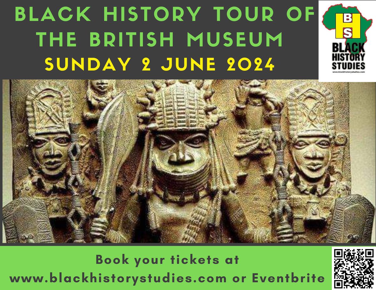 Uncover the hidden Black histories on our #BlackHistory tour of the #BritishMuseum on Sunday 2 June 2024. Morning & Afternoon Tours. Pre-booking is essential. Secure your place NOW! tinyurl.com/3fvweuby #sankofasunday #guidedtour #museumtour