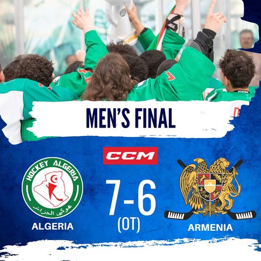 Félicitations à @Hockey_Algeria pour leur victoire 7-6 contre 🇦🇲 lors de la finale masculine de la ‘’Dream Nations Cup’’ au New Jersey ! Le hockey occupant une place spéciale dans la culture canadienne, nous sommes ravis de le voir prospérer et célébré en Algérie. 🏒🇩🇿🇨🇦