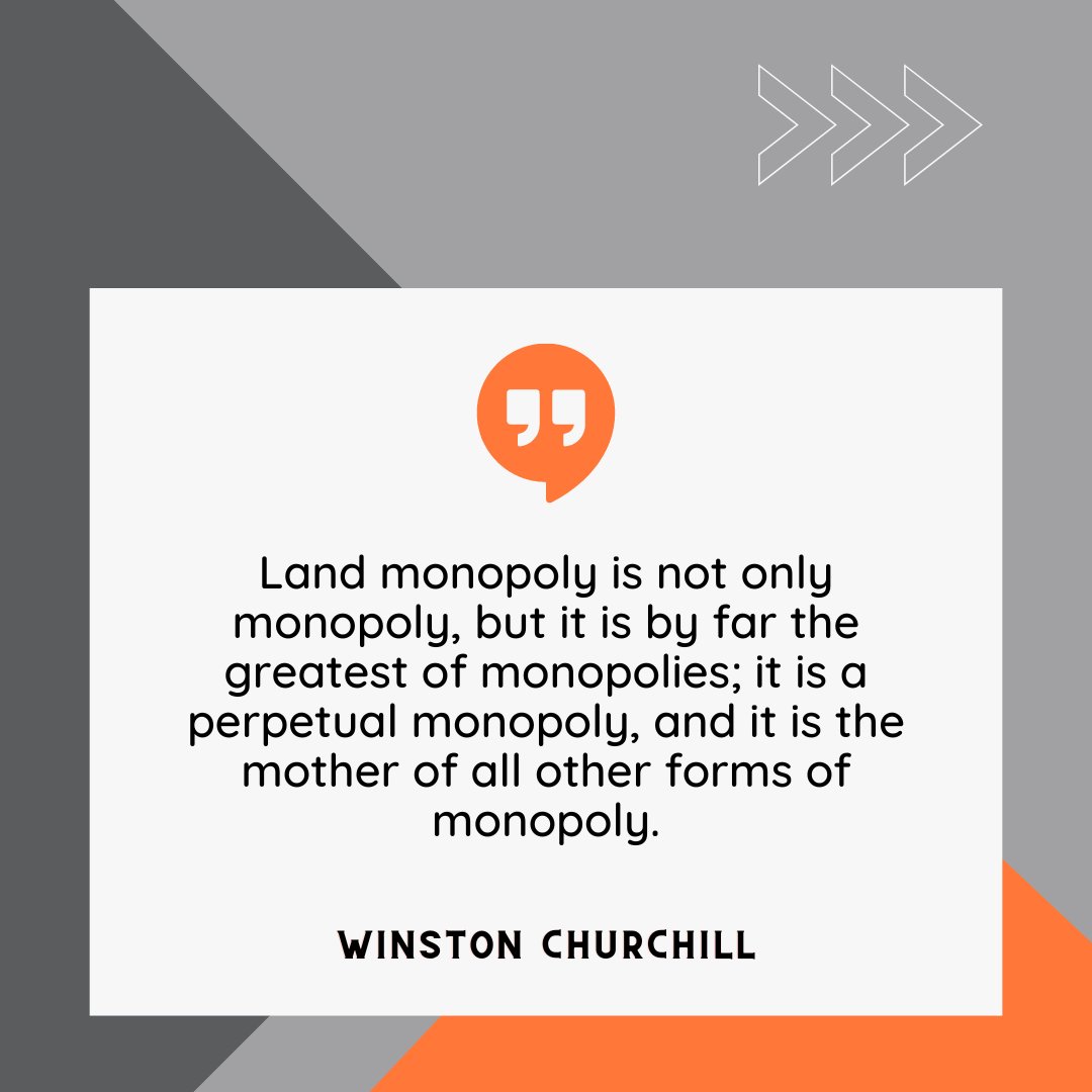 Land monopoly: the cornerstone of all monopolies, perpetuating inequality and nurturing countless others. #PassionDriven #NeverGiveUp #WiseWords #realestate2