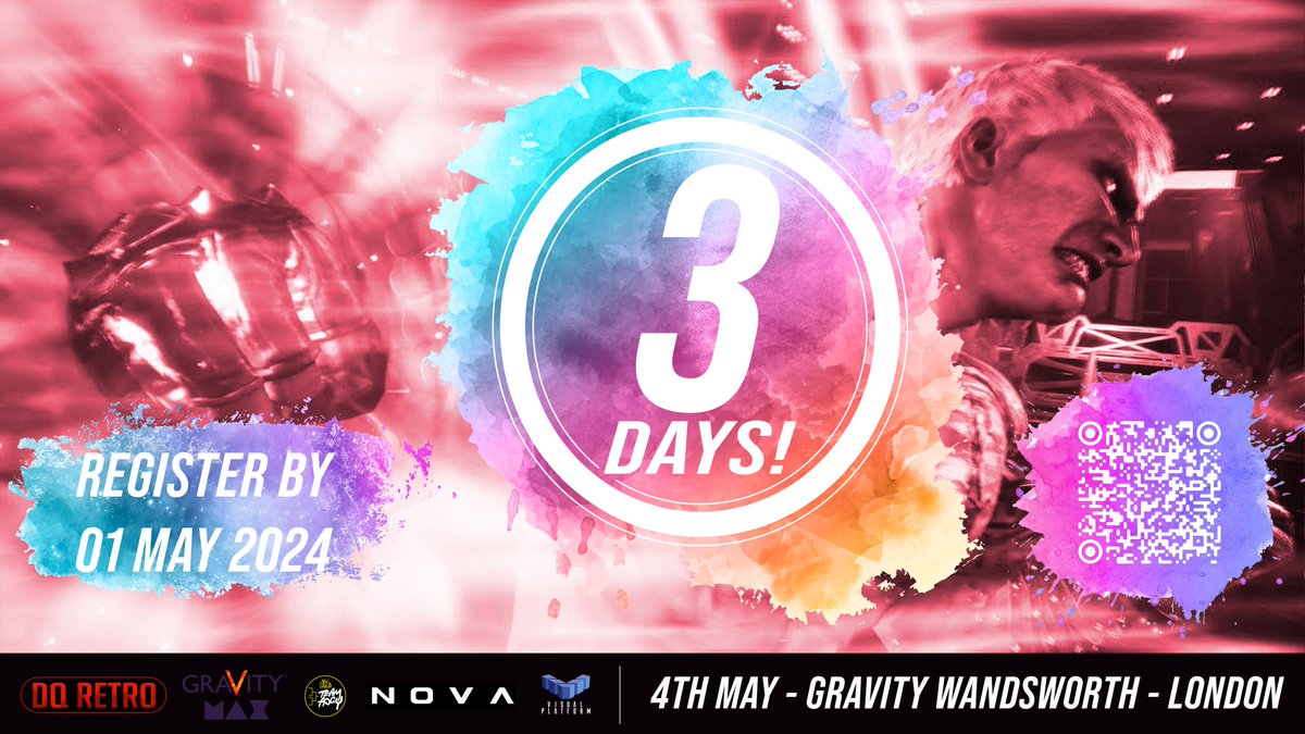 3 DAYS LEFT TO SIGN UP!!! #TEKKEN8 players there is just 3 days left to register for Iron Pride May Day Tournament on May 4th at Gravity Max Wandsworth. There is only 15 spots left, before we hit the cap and are 96+Dojo. More details and link below👇