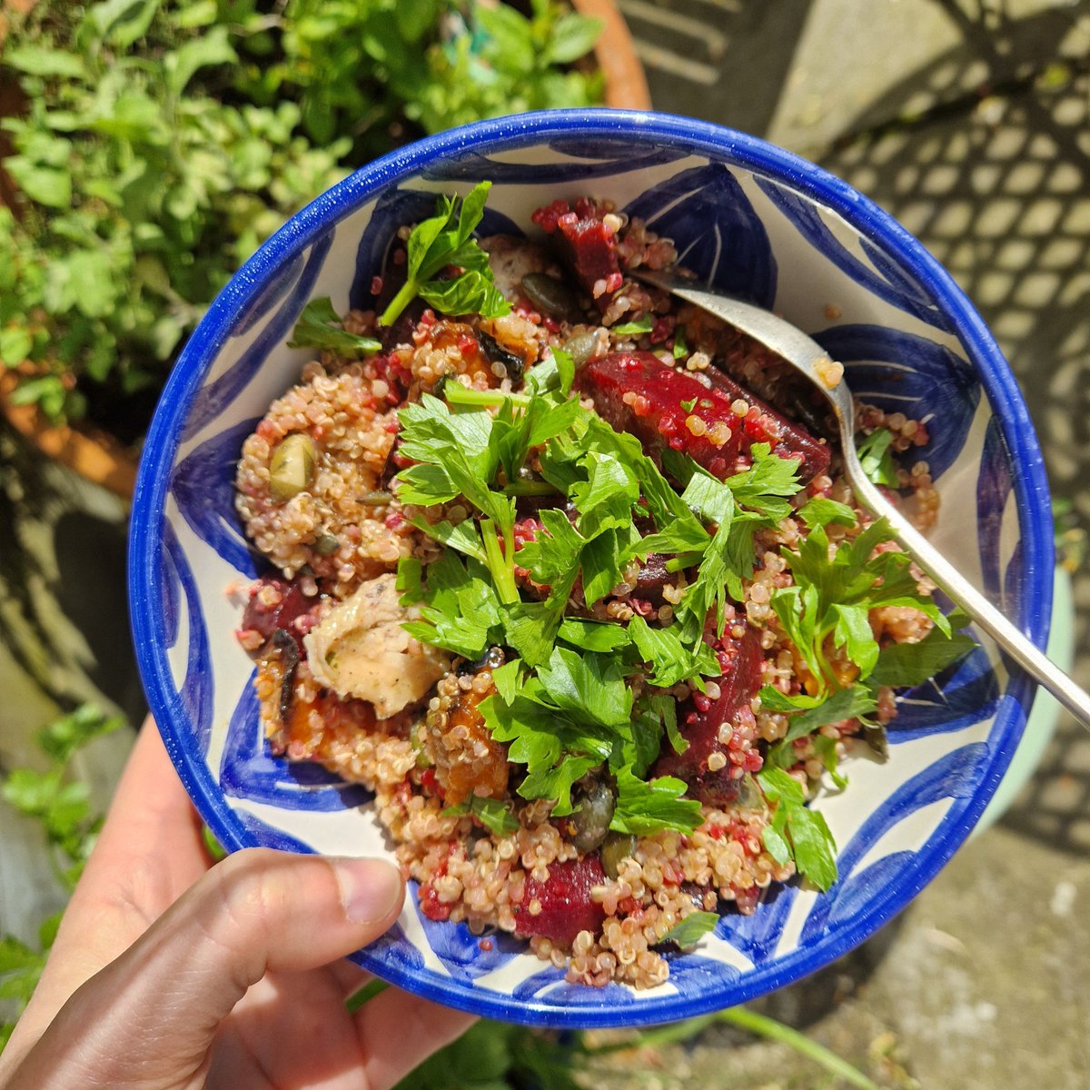 overthefarmgate's tweet photo. Been waiting to try this :) 
V cool - quinoa grown by Essex farmers @FairkingLtd for @Hodmedods. I visited a quinoa farm in the Ecuadorian Andes a few years ago, where it originates from. Amazing to have it grown here- Incas to Essex 🤩 This was delish. https://t.co/317XuihRFH
