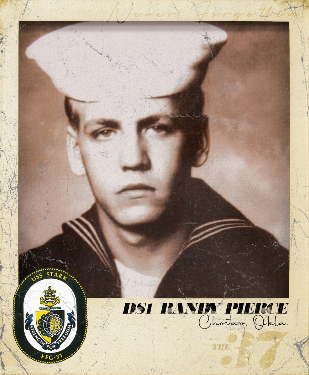 37 years ago, 37 Sailors tragically killed. USS Stark (FFG 31) - May 17, 1987 19 days from today, Naval Station Mayport will hold its annual memorial service on May 17th to honor our fallen STARK Shipmates. 🇺🇸 Today we remember DS1 Randy Pierce from Choctaw, Okla. #USSStark