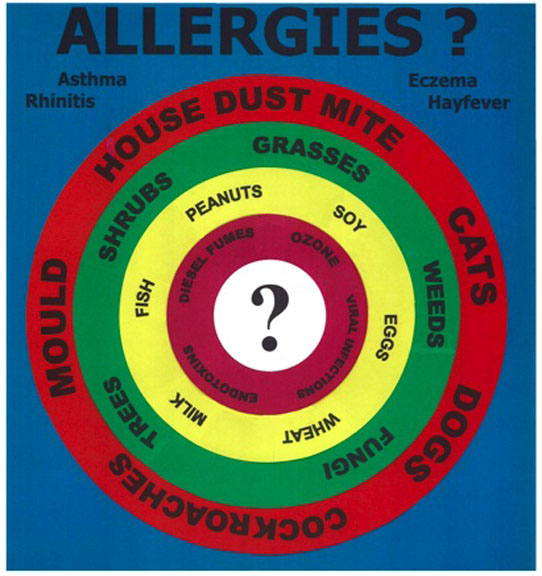 This may be eye catching during #AllergyAwarenessWeek The ? in the middle is important.  Know your allergens and avoid them. OK?  The purple section indicate irritants. @euforea @EFA_Patients @DrAdamFox @GoAllergy @Worcs_Allergy  @Whamproject @GA2P2