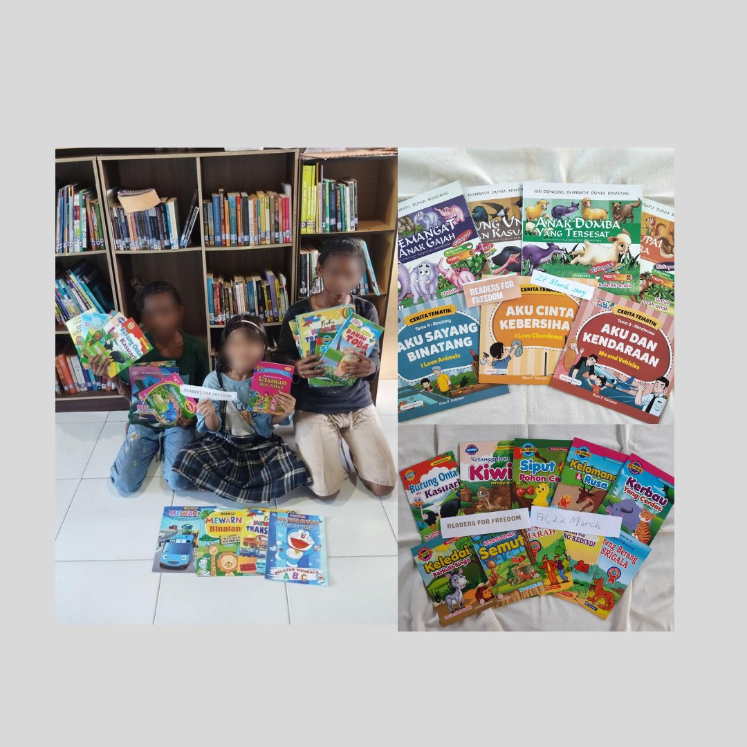 For Palestine and Papua (29 Apr - 11 May) We will continue to support our friends in North Gaza to get basic needs & continue to support the children of Papua (send more books, school supplies, vitamins & basic needs) kofi: ko-fi.com/readers4freedom gopay/spay (INA): 081907879528