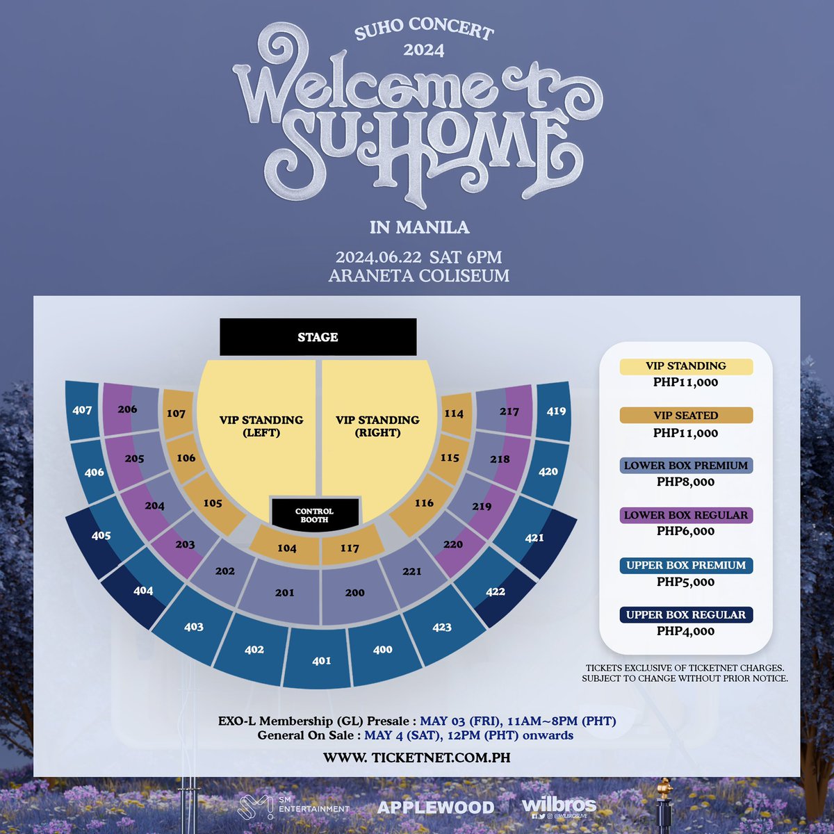 OPEN TICKETING ASSISTANCE 🎫

2024 SUHO CONCERT 
<SU:HOME> IN MANILA 🇵🇭

— Open for all seats 
— Open for presale & gensale
— Open for intl & local fans 
— Ticket under your name 

Message for bookings 💌
#SUHO #수호 #EXO #weareoneEXO
#SUHOME #2024SUHOASIATOUR
#SM #APPLEWOOD…