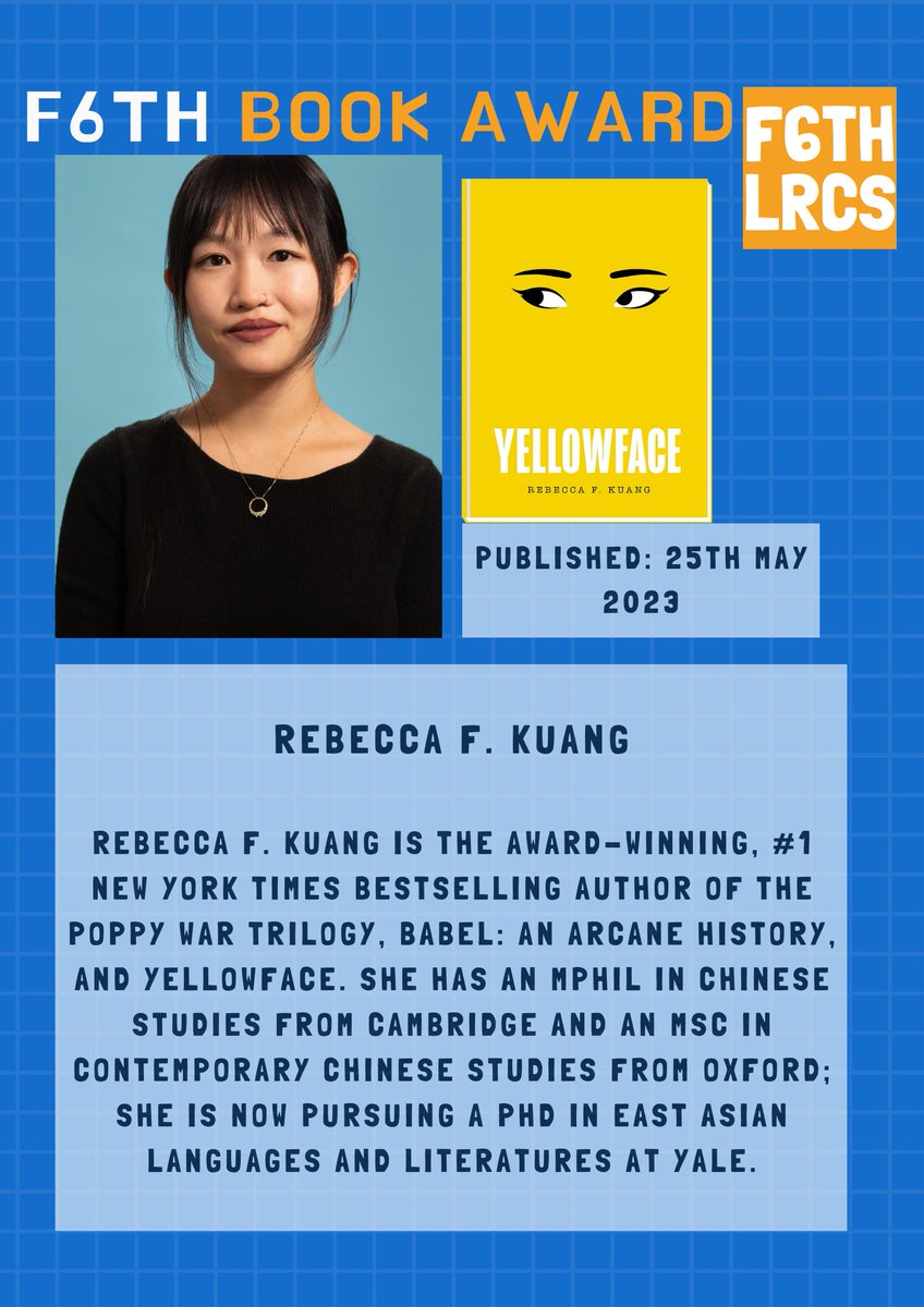 Introducing the amazing Author of Yellowface 📖 🌟 Rebecca F Kuang 🌟 #f6thbookaward #bookstagram