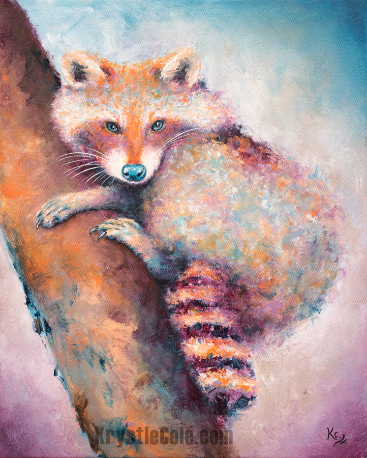 I think raccoons are so adorable! I love how this painting turned out! Prints are available if you'd like one. They make excellent gifts! 😁 #raccoon #raccoonart