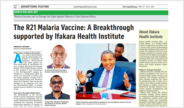 FEATURE: Ifakara role in new malaria vaccine development highlighted 🦟💉🌍 Proud moment for @Ifakarahealth! Featured in @The_EastAfrican for our role in advancing malaria prevention through the R21/Matrix-MTM malaria vaccine clinical trials. The piece highlights the