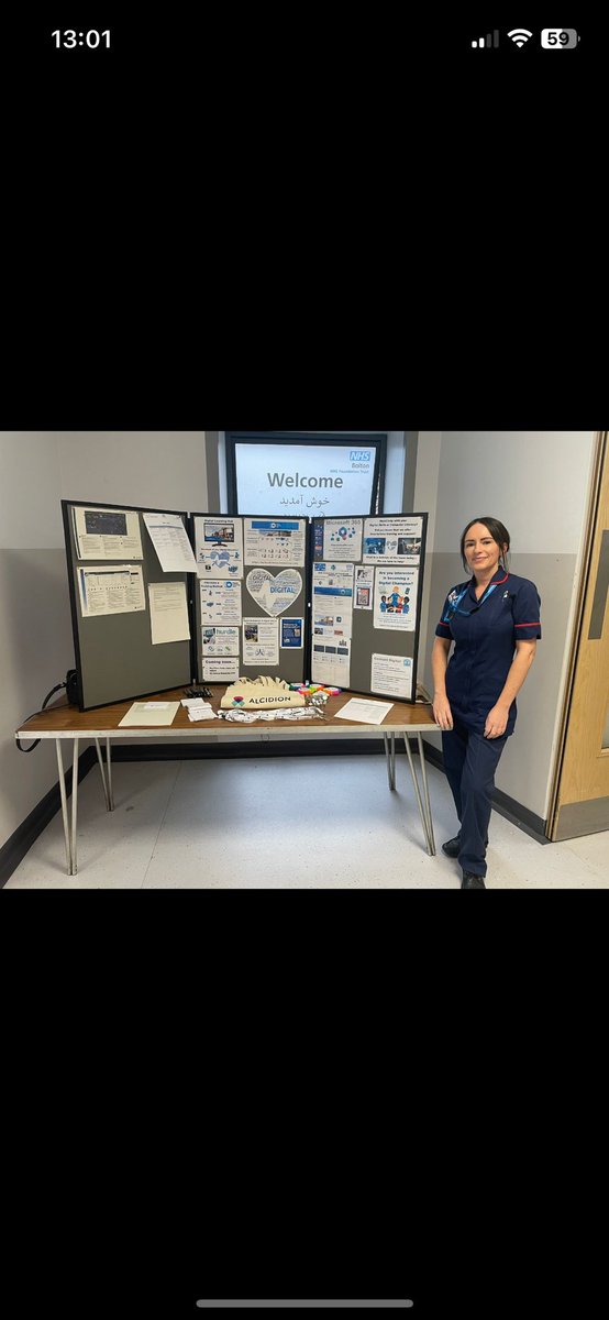Stacey our amazing clinical informatics nurse showcasing our new patient flow system #MIYA <a href="/boltonnhsft/">Bolton NHS Foundation Trust</a> <a href="/alcidion/">Alcidion</a> if you are passing say hi 👋