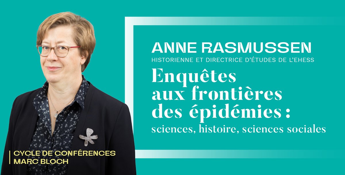 #Conférence 🦠🗣️Le cycle de conférences #MarcBlochEHESS sur l'interdisciplinarité se poursuit le 21 mai prochain avec l'historienne Anne Rasmussen, directrice d'études de l'EHESS @CAK_UMR ⚡️ Inscrivez-vous vite sur ➡️ bit.ly/4bcMkd0