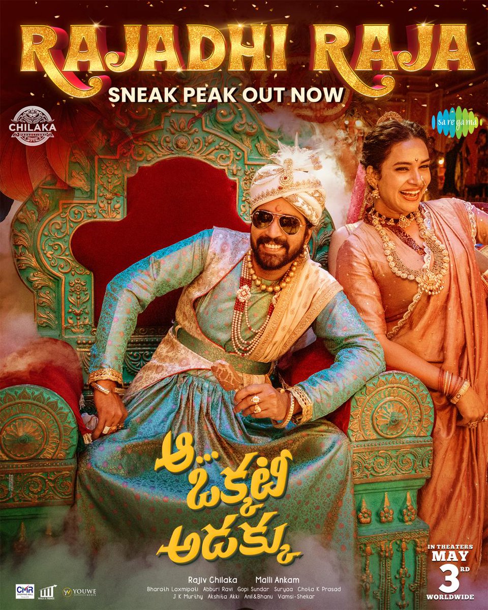 #RajadhiRaja sneak peak out now! - youtu.be/zuy_pXtH6Ak Full Song on May1st 🥳 #AOAonMay3rd