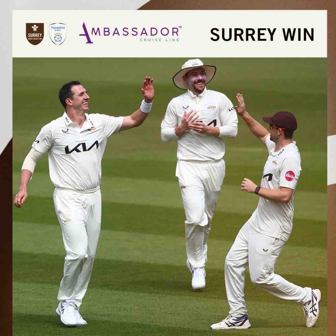 Victory by an innings and 11 runs at The Kia Oval 👊 Back-to-back County Championship wins for Surrey! 🤎 | #SurreyCricket