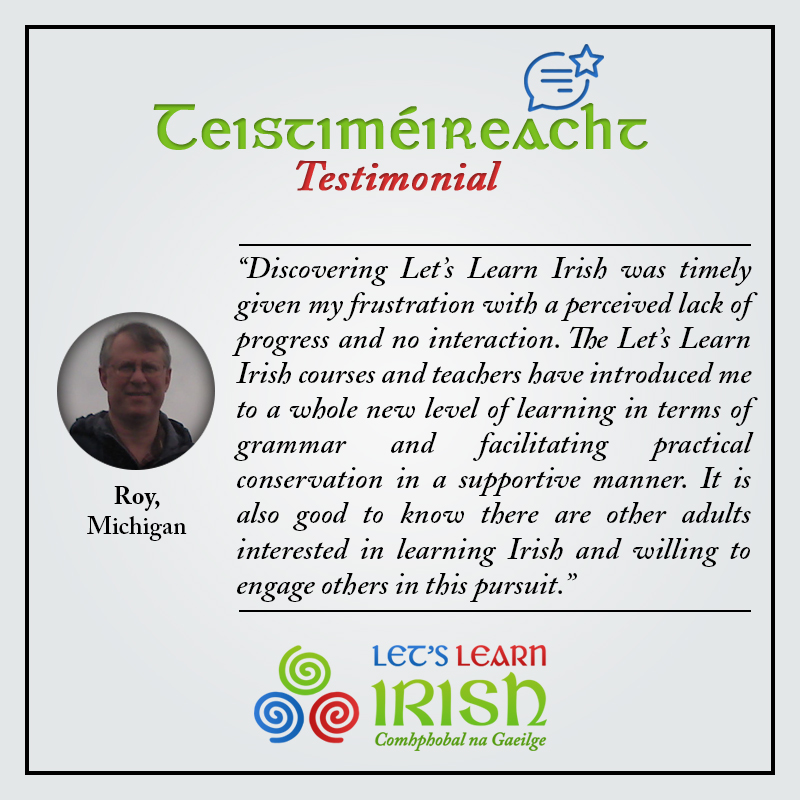 A new term of 7-week Irish courses begins next Monday - bígí páirteach! Join the online Irish community at LetsLearnIrish.com 
#Gaeilge #LetsLearnIrish #CreidimIonat